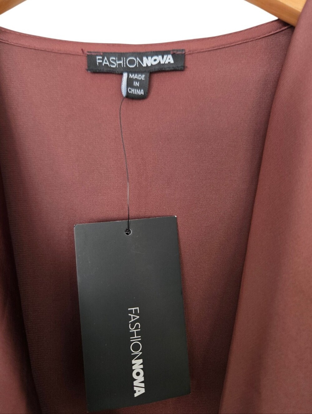 ✨ NWT Fashion Nova Spark The Passion Mini Dress - Chocolate Brown Ruched Satin B - Picture 6 of 7